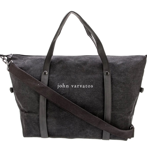 John Varvatos Handbags - John Varvatos Gray Canvas Duffel Bag